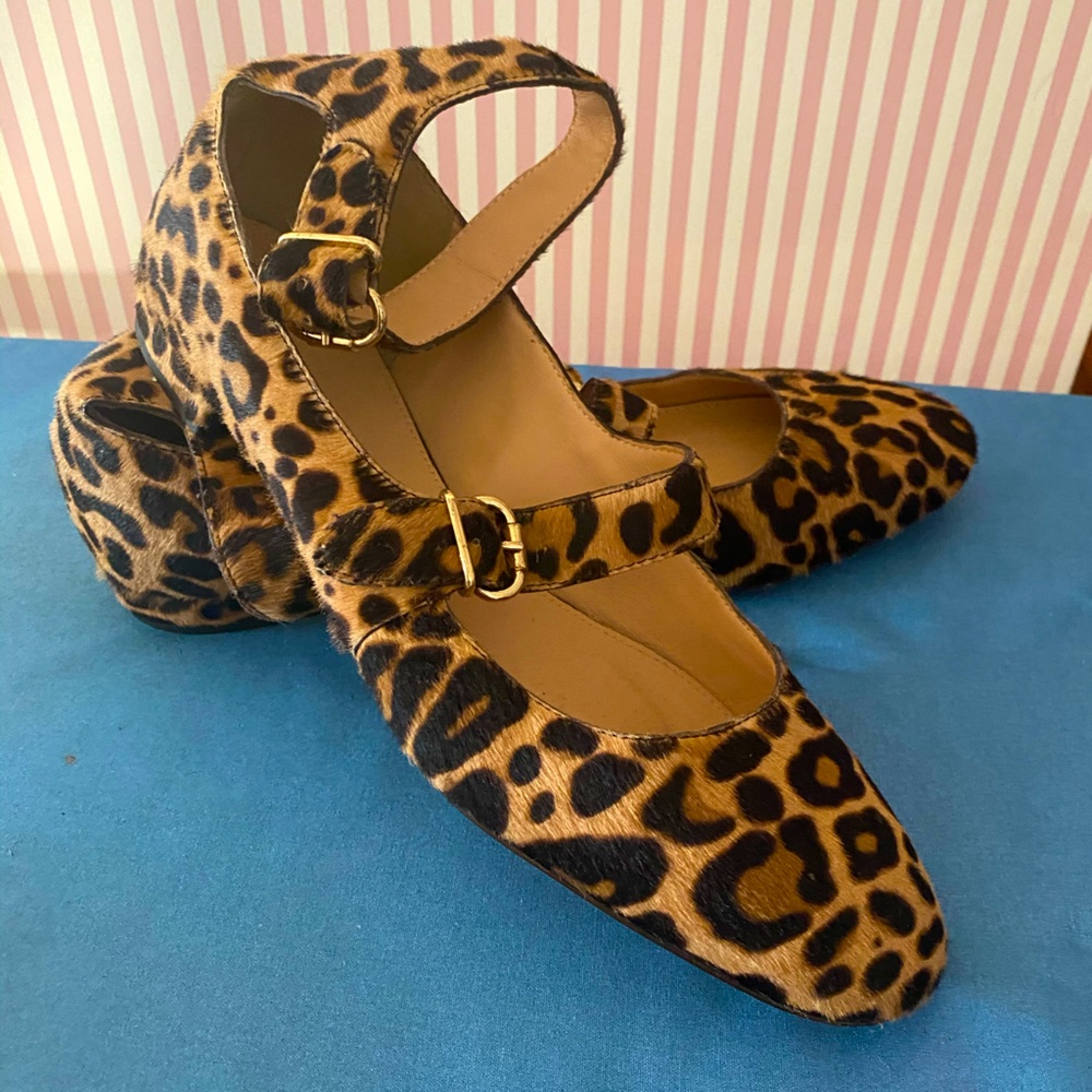 J CREW Leopard Mary Janes